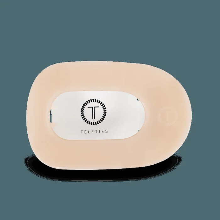 Teleties Flat Round Large Hair Clip – Almond Beige