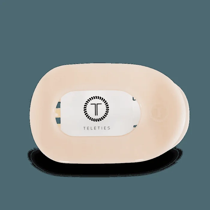 Teleties Flat Round Small Hair Clip – Almond Beige