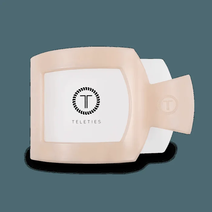 Teleties Large Flat Square Clip – Almond Beige