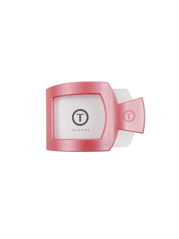 Teleties Medium Flat Square Clip – Calming Coral