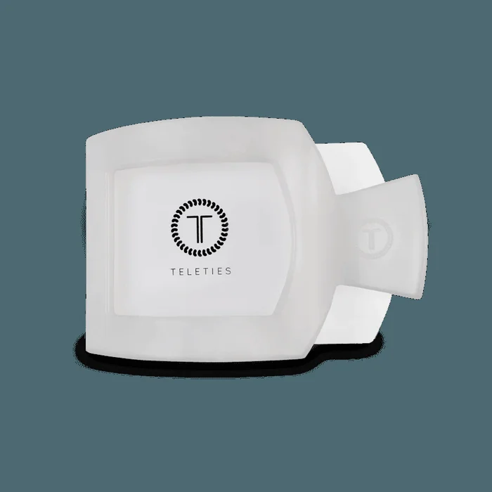 Teleties Medium Flat Square Clip – Coconut White
