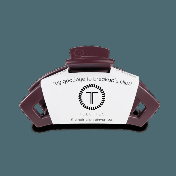 Teleties Open Medium Hair Clip – Burgundy Bliss