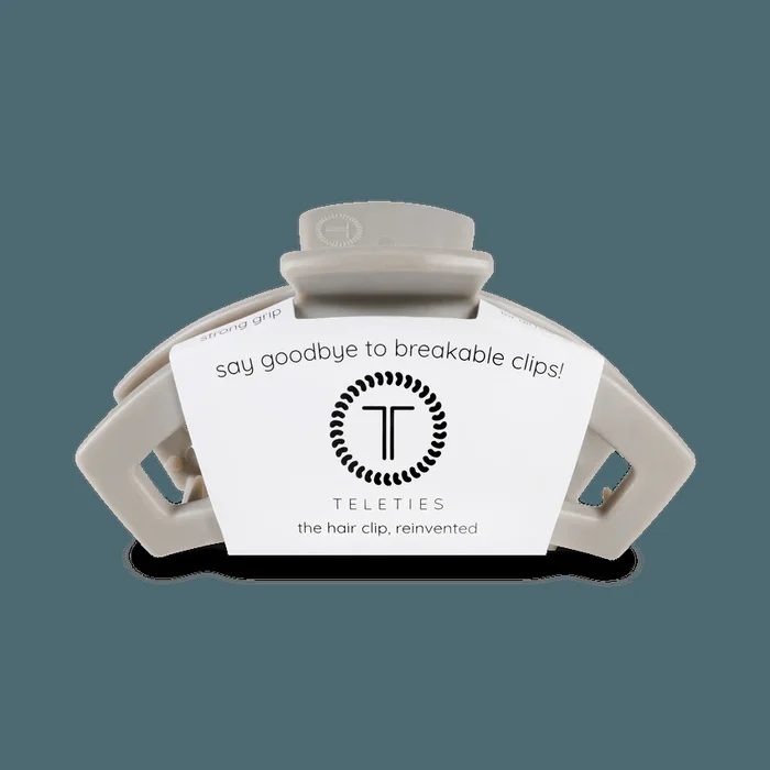Teleties Open Medium Hair Clip – Silver Flames