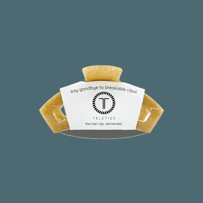 Teleties Open Tiny Hair Clip – Gold Glitter