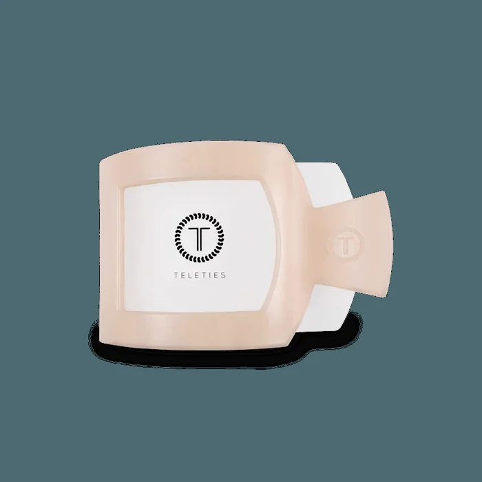 Teleties Small Flat Square Clip – Almond Beige