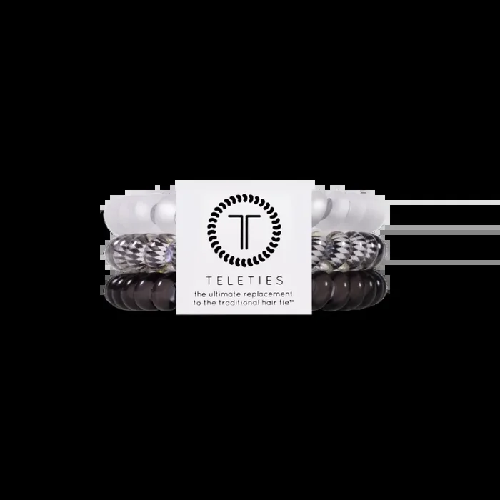 Teleties Spiral Hair Coils | Small | Silver Flames Hair Ties
