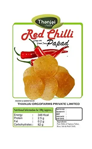 Thanjai Naturals Pappad Red Chilli by Homemade in Traditional Method 100 Grams