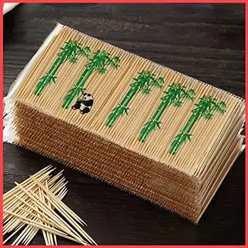 The Magic Makers 1000 Pieces Wooden Toothpicks Sticks Double-Headed Bamboo Tooth Pick