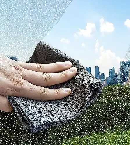 The Magic Makers 3 Pcs Microfiber Glass Cleaning Cloths (30 X 30 Cms) Highly Absorbent Lint & Streak Free Multi -Purpose Magic Wash Cloth For Mirror Glass Kitchen Car Stainless Steel Silverware (Grey)