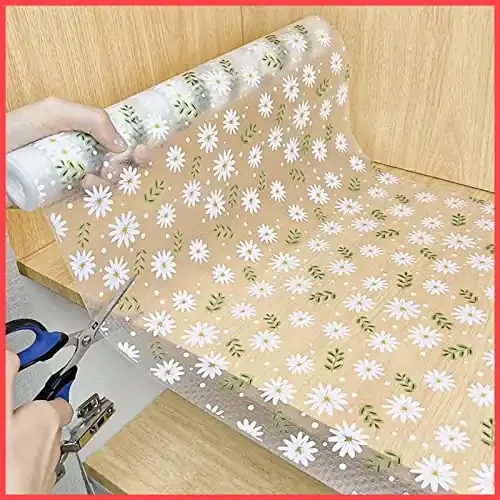 The Magic Makers Anti-Slip Kitchen Cabinet Drawer Shelf Mat Liner Sheets (45 Cm X 3 M Roll) Waterproof Strong Table Mat Eva For Bathroom Fridge Mat Textured Multipurpose (Flower Leaves) Ethylene Vinyl Acetate