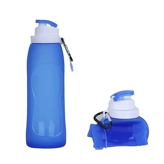 The Magic Makers Folding 500Ml Travel Sports Drinking Silicone Foldable Water Bottle Expandable And Foldable Light Weight Water Bottle (Multicolour)