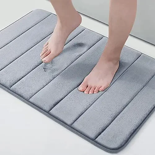 The Magic Makers Memory Foam Water Absorbent Bath Mat For Bathroom Water Soak Door Mats For Bathroom Home Entranceoutside Bathroom Mats Anti Slip(80 Cm X 50 Cm1Pcs-Grey)