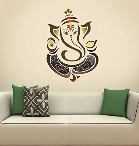 The Magic Makers Modern Elegant Ganesha God‘ Wall Sticker (Pvc Vinyl 50 Cm X 70 Cm Multicolour)