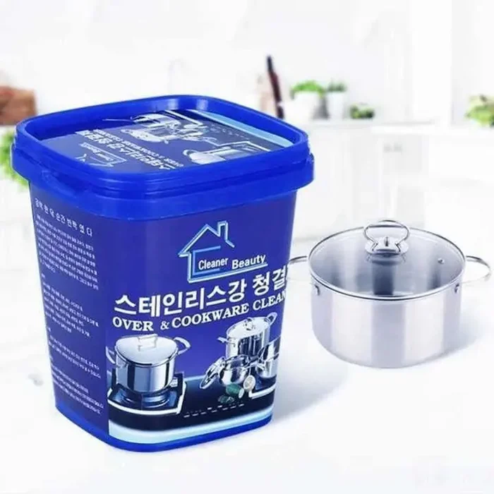 The Magic Makers Oven & Cookware Cleaner Multi-Purpose Stainless Steel Cleaning Paste To Remove Stubborn Stains From Pots Pans And Utensils – Eco-Friendly Non-Toxic And Easy To Use