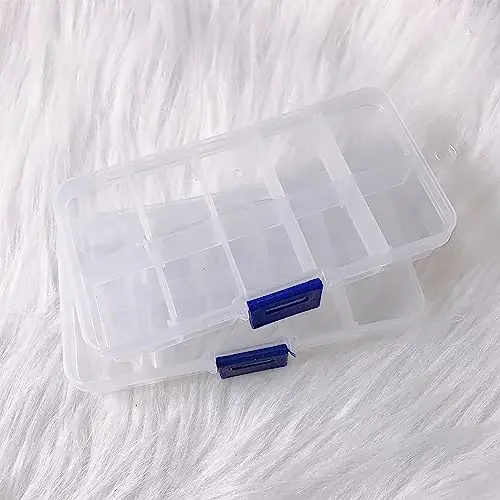 The Magic Makers (Pack Of 2 Pcs Jewellery Organiser 10 Grid Storage Box Case With Dividers Container For Rings Earrings Pills Necklace Home Organizer Clear White