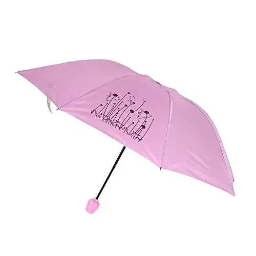 The Magic Makers Rose Shape Flower Case Lightweight Waterproof Uv Protection Mini Folding Creative Umbrella With Compact Bottle (Multicolour)