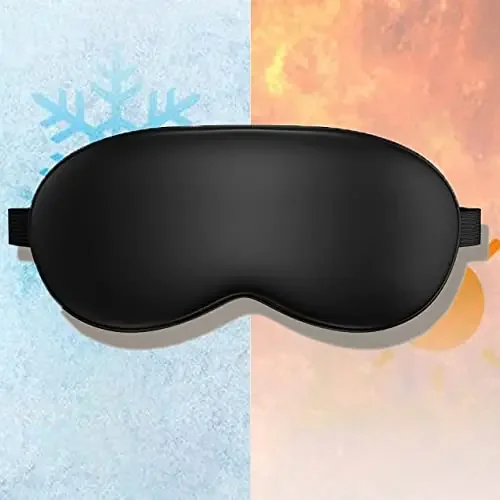 The Magic Makers Sleeping Mask Eye Mask Adjustable Strap Super Soft Smooth & Comfortable Silk Sleep Mask For Men Women (Black)