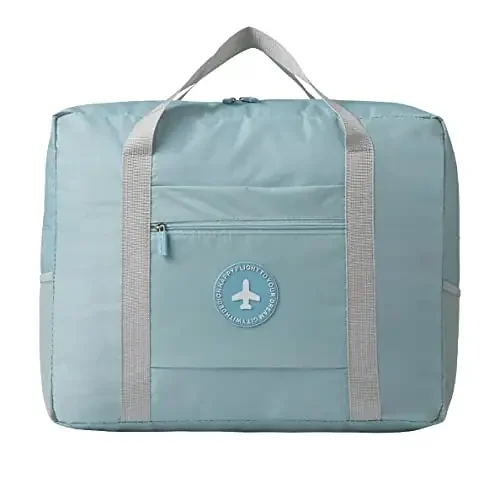 The Magic Makers Travel Bags For Luggage Spacious With Pockets Foldable Weekender Zipper Duffle Bag For Travel Stylish Handbag Conveniently Carry On Trolley Bag Waterproof (44 X 18 X 35 Cm) Blue