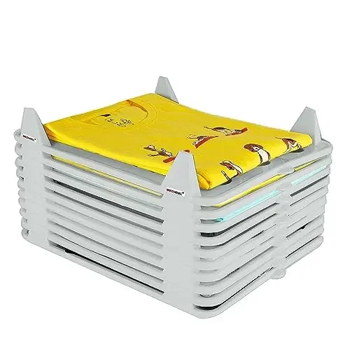 The Magic Makers Tshirt Organiser For Wardrobe For Men (Pack Of 10) Shirt Stacker Wardrobe Organizer Wardrobe Accessories Almirah Organizer For Clothes Closet Organizer For Wardrobe Stackable Organizer