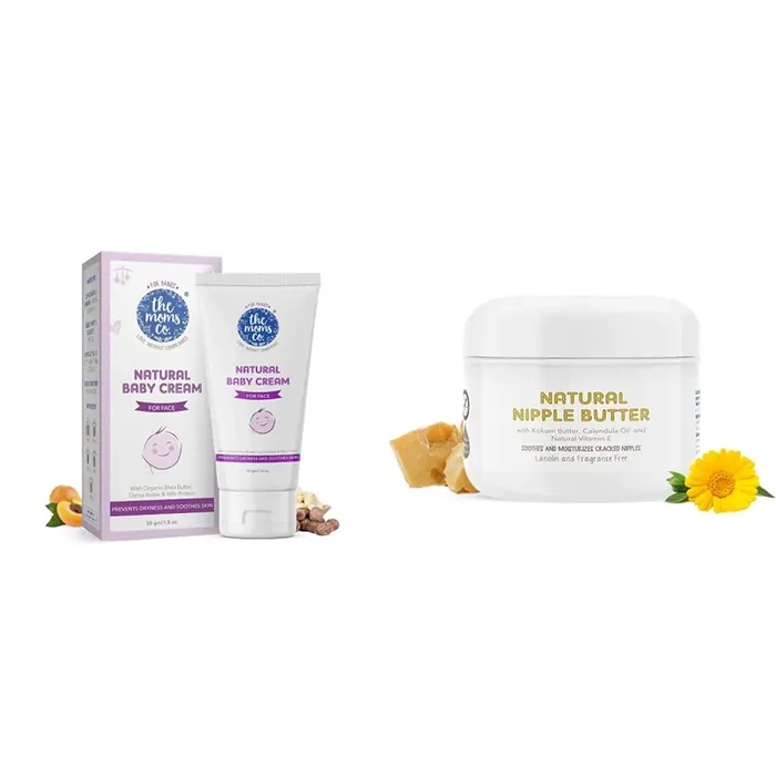 The Moms Co. Baby Cream (50 gm) & The Moms Co. Nipple Butter Cream for sore and cracked Nipples 25 g