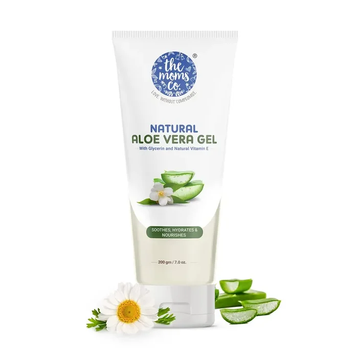 The Moms Co. Multi-Purpose Natural & Chemical Free Aloe Vera Gel with Vitamin E & Pro Vitamin B5 for Face Skin Scalp & Hair-200 Gm