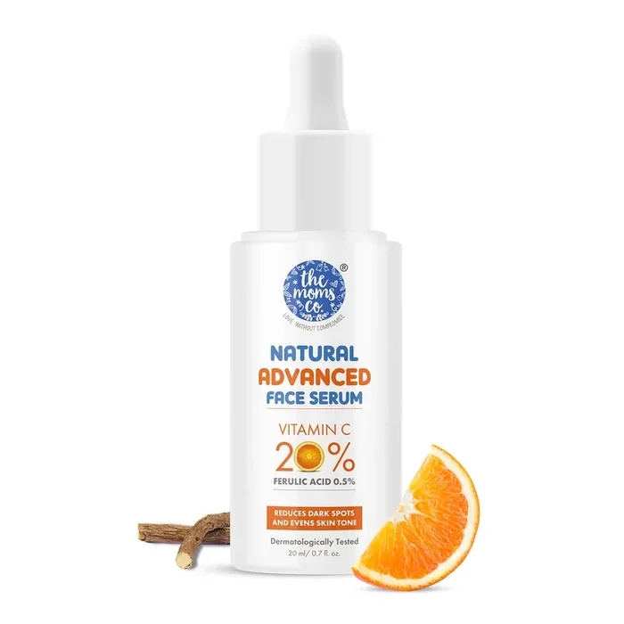 The Moms Co. Natural Advanced Face Serum with Vitamin C for a Naturally Brighter and Even Toned Skin l 20 percent vitamin c l 20 ml