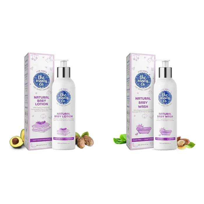 The Moms Co Natural Baby Lotion (400 ml) & Natural Baby Wash (400 ml)