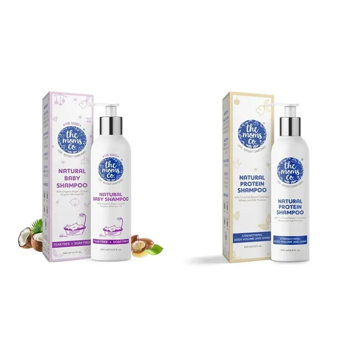 The Moms Co Natural Baby Shampoo (400 ml) & The Moms Co. Protein Shampoo 200 ml