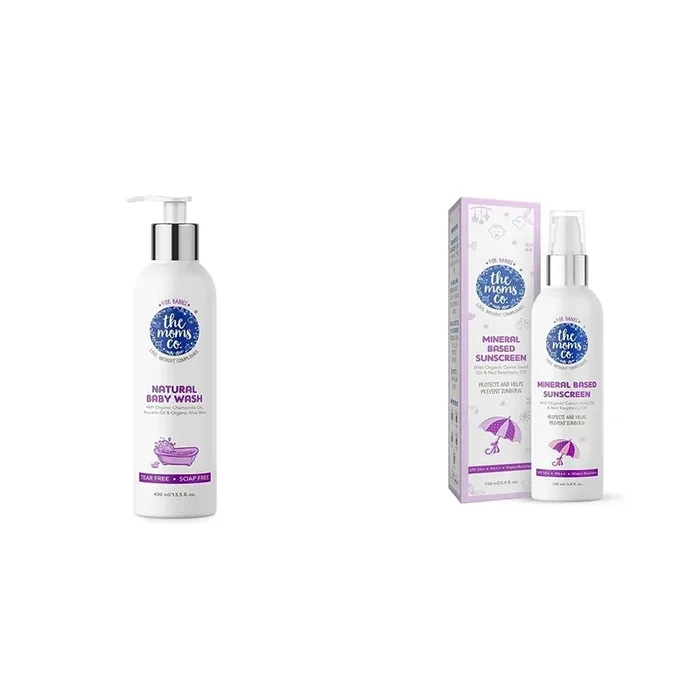 The Moms Co Natural Baby Wash 400 ML & Natural Sunscreen 100 ML