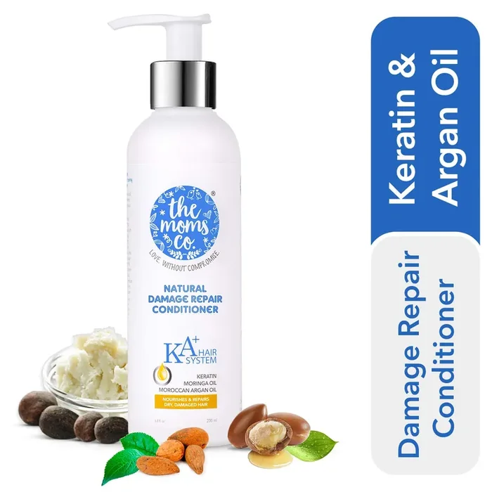 The Moms Co. Natural Damage Repair KA+ Hair Conditioner with Keratin and Moroccan Argan Oil to Hydrate & Moisture frizzy dry damaged hair-200ml