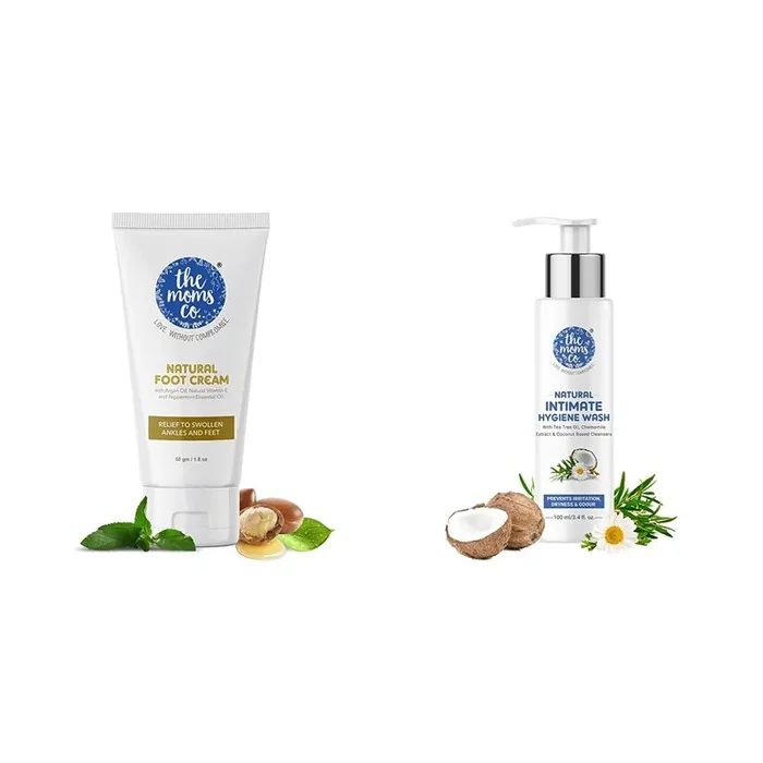 The Moms Co. Natural Foot Cream 50 gm & Natural Intimate Hygiene Wash 100 ml