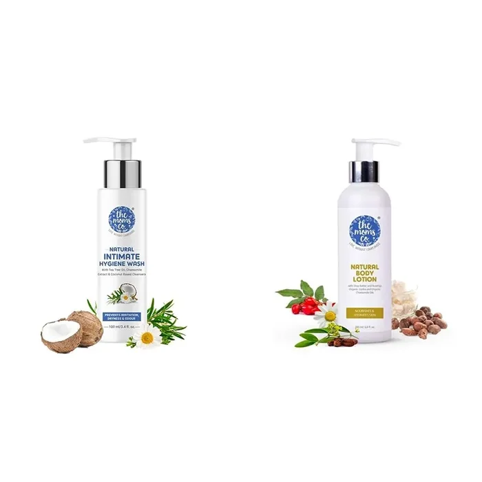 The Moms Co. Natural Intimate Hygiene Wash 100 ml & Natural Body Lotion 200 ML