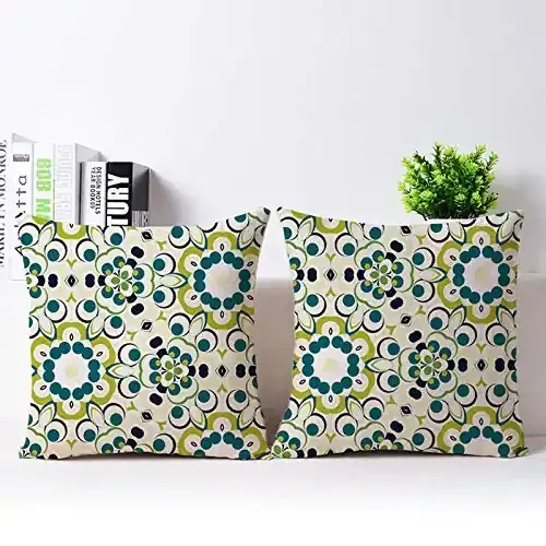 The Purple Tree Ethnic Printed Jute Cushion Covers (16×16 inch, Pack of 2) Cushion Covers, Jute Cushion Covers, Sofa Cushion Covers, Diwali Cushion Cover LR321
