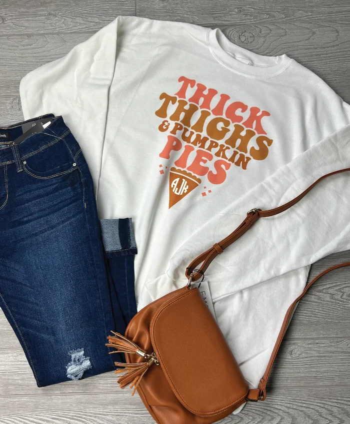 Thick Thighs and Pumpkin Pie Long Sleeve Tee