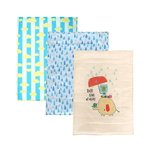 TIDY SLEEP Diaper Changing Mat/Sleeping mats/Water Proof Bed Protector with Foam for New Born Baby (Rain Drops 65 cm x 45 cm)