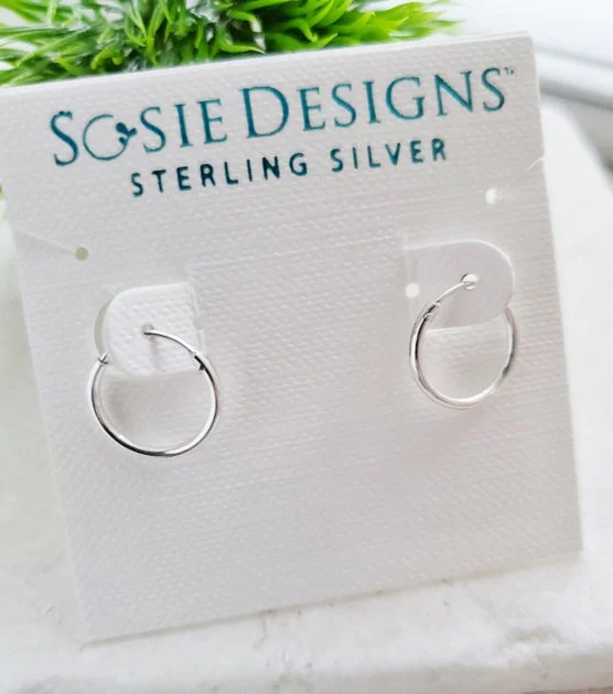Tiny Silver Endless Hoops
