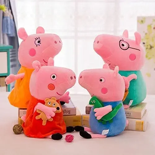 Toy Joy SOFT TOYS Pig Family Soft Toys Baby Toys Kids Toy Toy for Girl Birthday Gift for Girl/BoysKids Toys for Boys/Girl Miniso Soft Toys Toys Gift Items (Set of 4 Multicolor)
