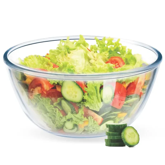 Treo by Milton 200 Ovensafe Mixing Borosilicate Glass Bowl, 1 Piece, 2100 ml, Transparent Microwave Safe OTG Safe Freezer Safe Dishwasher Safe