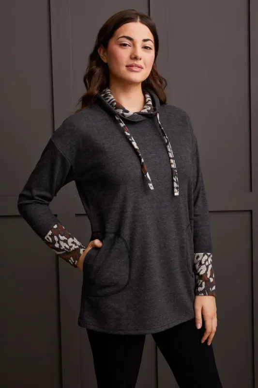 Tribal Cowl Neck Tunic-5647O-4688