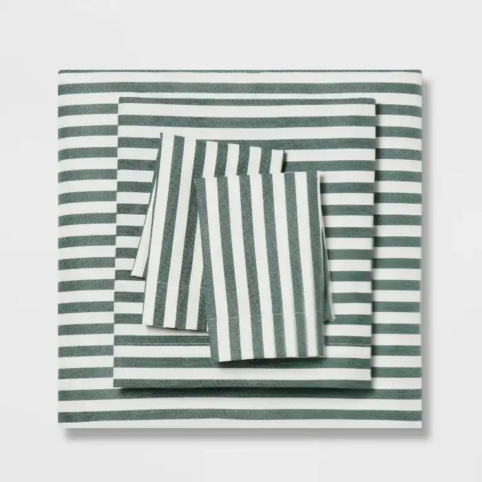 Twin/Twin XL Microfiber Sheet Set Green Stripe – Room Essentials™
