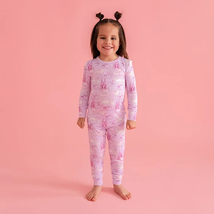 Unicorn Purple Long Sleeve Toddler Pajamas | Lilith