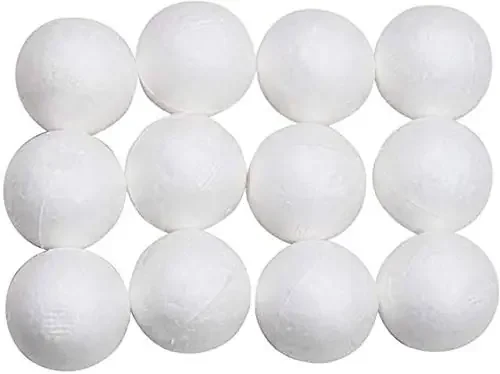 Urvi Creations 12 Christmas Tree Ornaments Xmas Tree hangings Theramocol Balls White Balls for Christmas Tree Decoration