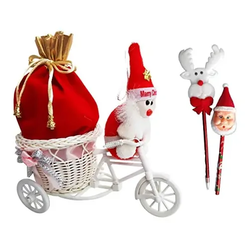 Urvi Creations Santa Cycle Christmas Gift for Kids with 2 Pencil Set