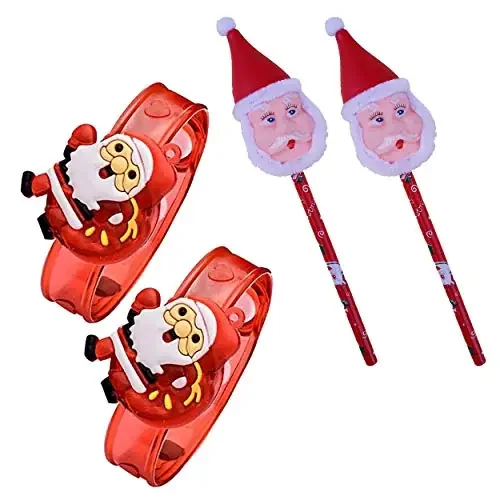 Urvi Creations Set of 2 Pencil and Wristband Set for Xmas Christmas Gift for Kids Children