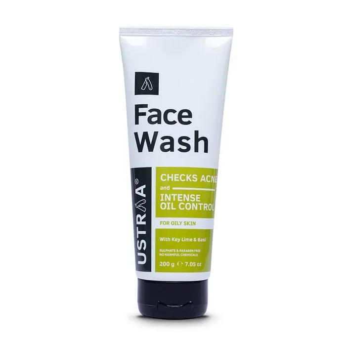 Ustraa Face Wash – Oily skin – 200g – Specially formulated for Oily Skin With Key lime & Basil extract Remove excess Oil & Dirt Sulphate and Paraben Free