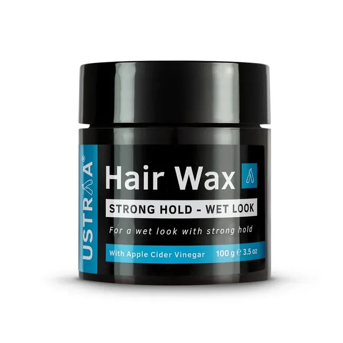 Ustraa Strong Hold Hair Wax For Men- Wet Look – 100g – Non-greasy wax, Easy-to-Wash, Strong Hold, Glossy & Shiny Finish, Wet Italian-look without harmful chemicals