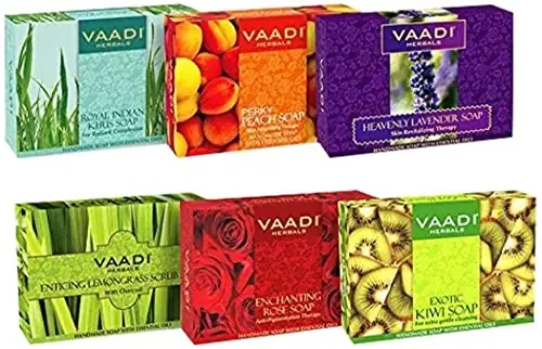 Vaadi Herbals Exotic Flavors Luxurious Handmade Herbals Soaps 75g (Pack of 6)