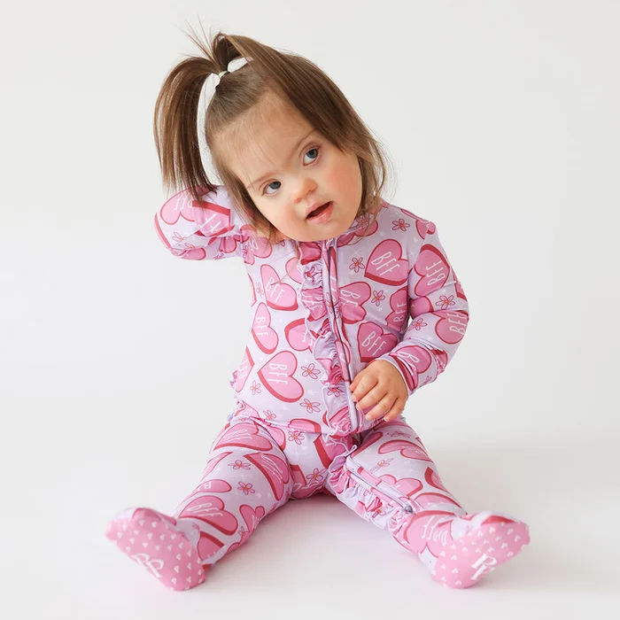Valentine’s Pink Baby Girl Sleeper | Besties