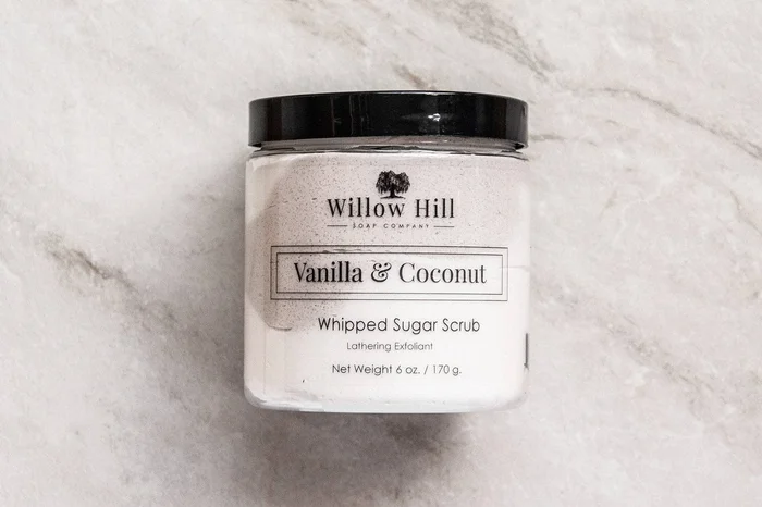 Vanilla & Coconut Whipped Sugar Scrub 6 oz – Willow Hill