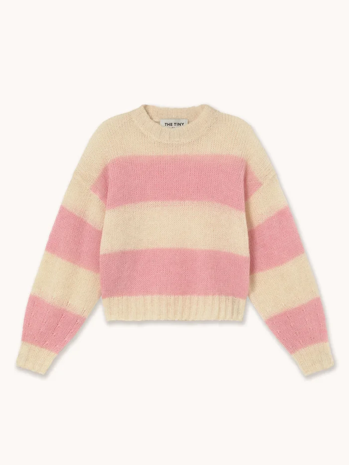 Vanilla & Pink Oversized Striped Sweater